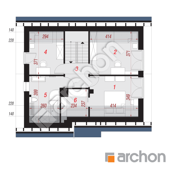 Проект дома ARCHON+ Дом в хлорофитуме (Т) План мансандри