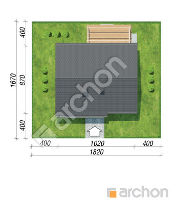 Проєкт будинку ARCHON+ Будинок в хлорофітумі (Т) Ситуація