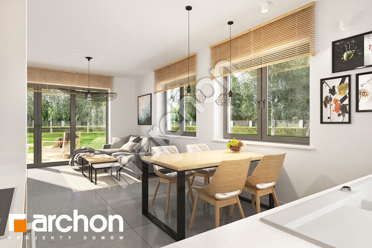 Проект будинку ARCHON+ Будинок в хлорофітумі (Т) денна зона (візуалізація 1 від 3)