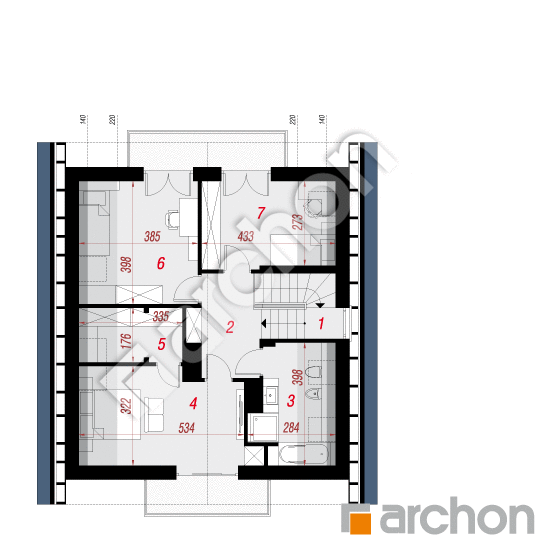 Проект будинку ARCHON+ Будинок в рододендронах 21 (НТ) План мансандри