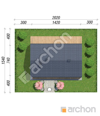 Проєкт будинку ARCHON+ Будинок в акебіях 7 Ситуація