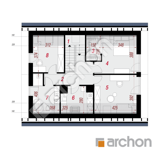 Проект дома ARCHON+ Дом в хлорофитуме 16 План мансандри