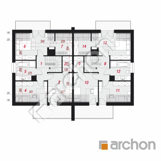 Проект дома ARCHON+ Дом под агавами 2 (Р2) План мансандри