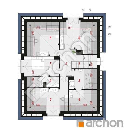 Проект будинку ARCHON+ Будинок в хебе 2 вер.2 План мансандри