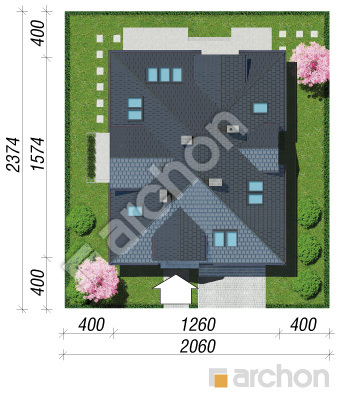 Проєкт будинку ARCHON+ Будинок в хебе 2 вер.2 Ситуація
