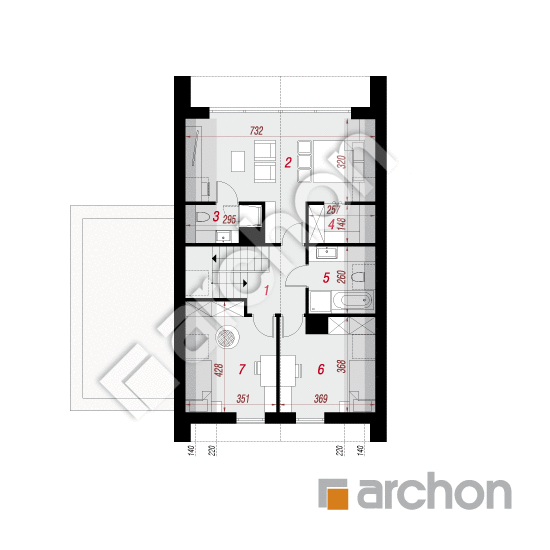 Проект будинку ARCHON+ Будинок в папаверах 2 (А) План мансандри
