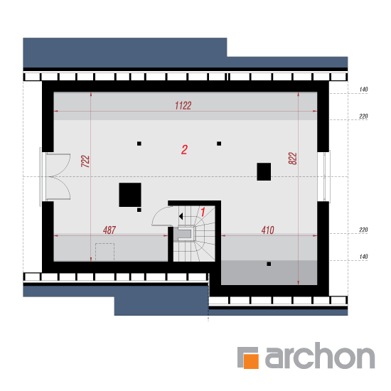 Проект будинку ARCHON+ Будинок під липкою 2 (П) План мансандри