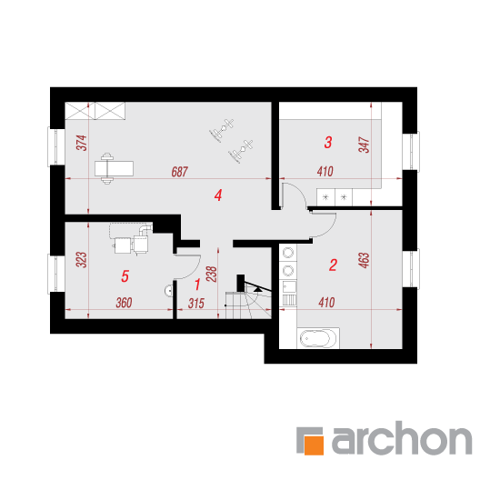 Проект будинку ARCHON+ Будинок під липкою 2 (П) План підвалу
