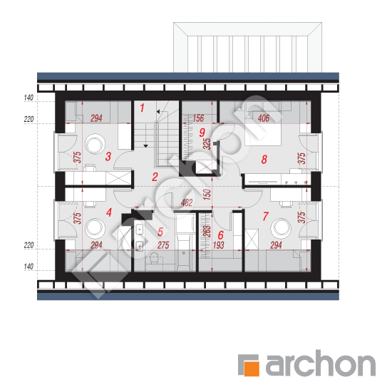 Проект дома ARCHON+ Дом в сверциях 2 (Е) План мансандри