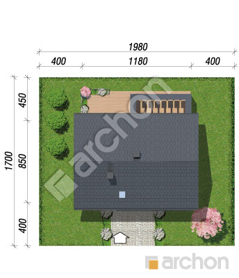 Проєкт будинку ARCHON+ Будинок в сверціях 2 (Е) Ситуація