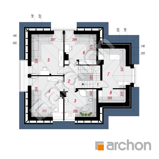 Проект будинку ARCHON+ Будинок в чорнушці 2 TERMO вер.2 План мансандри