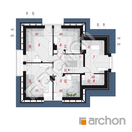 Проект будинку ARCHON+ Будинок в чорнушці 2 вер.2 План мансандри