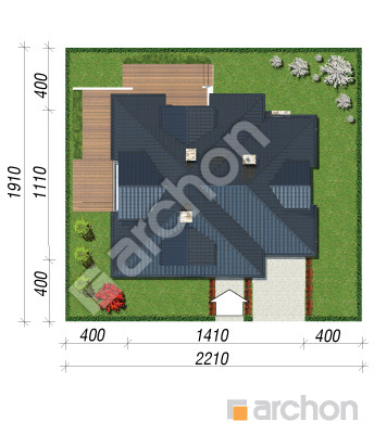Проєкт будинку ARCHON+ Будинок в чорнушці 2 вер.2 Ситуація