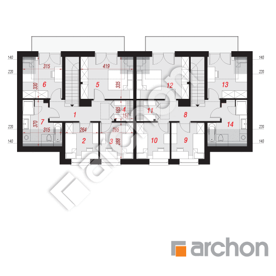 Проект будинку ARCHON+ Будинок в полині 2 (Р2) ВДЕ План мансандри