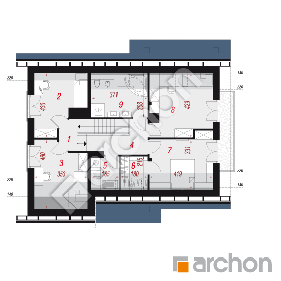 Проект будинку ARCHON+ Будинок в айдаредах (A) План мансандри