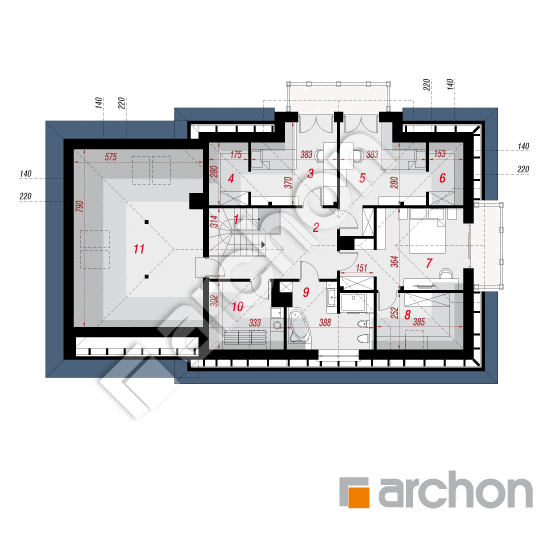 Проект будинку ARCHON+ Будинок в каннах (Т) План мансандри