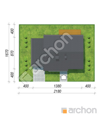 Проєкт будинку ARCHON+ Будинок в хлорофітумі (ГТ) вер.2 Ситуація