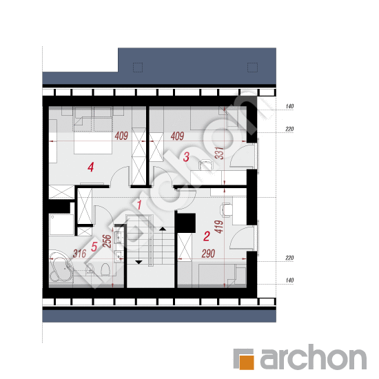 Проект будинку ARCHON+ Будинок в малинівці 2 (Б) План мансандри