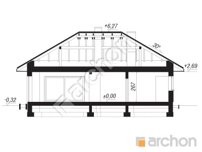 Проект дома ARCHON+ Дом в сирени 14 Розріз будинку