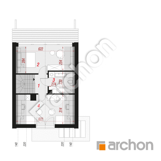 Проект дома ARCHON+ Дом в голокучнике (АЕ) ВИЭ План мансандри