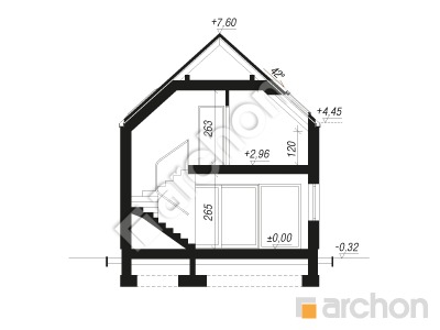 Проект дома ARCHON+ Дом в голокучнике (АЕ) ВИЭ Розріз будинку