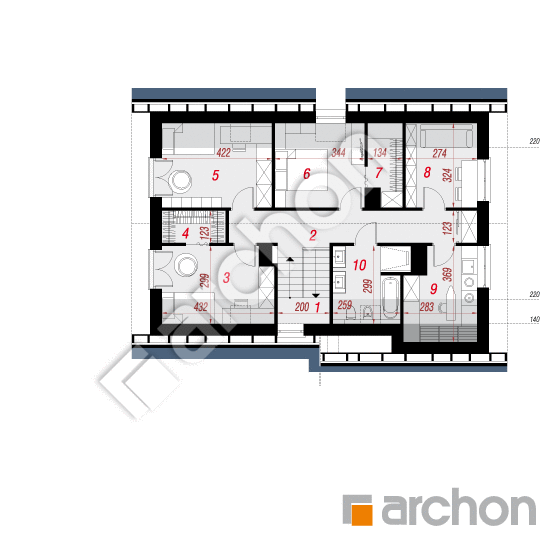 Проект будинку ARCHON+ Будинок в крупках План мансандри