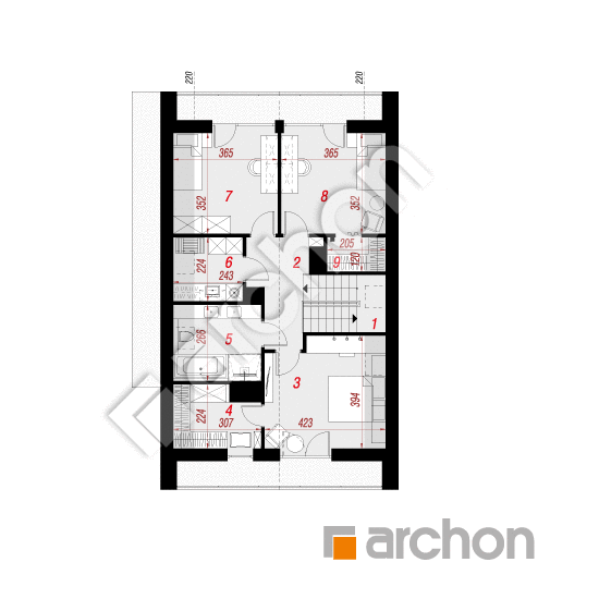 Проект будинку ARCHON+ Будинок в маракуях 2 План мансандри