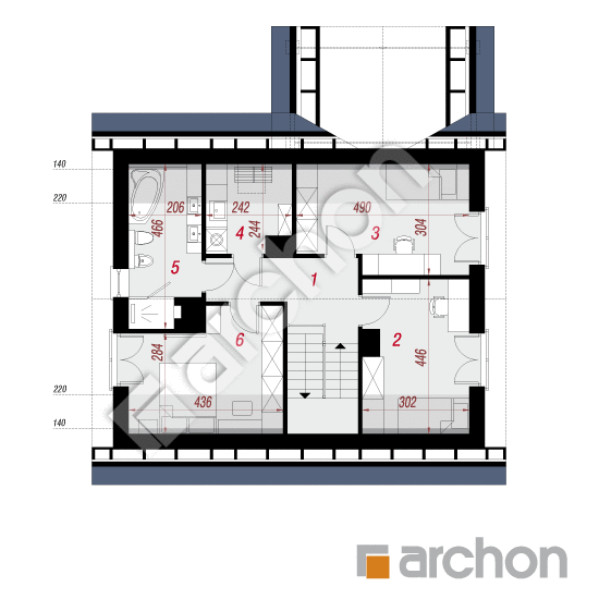 Проект будинку ARCHON+ Будинок в малинівці 17 План мансандри