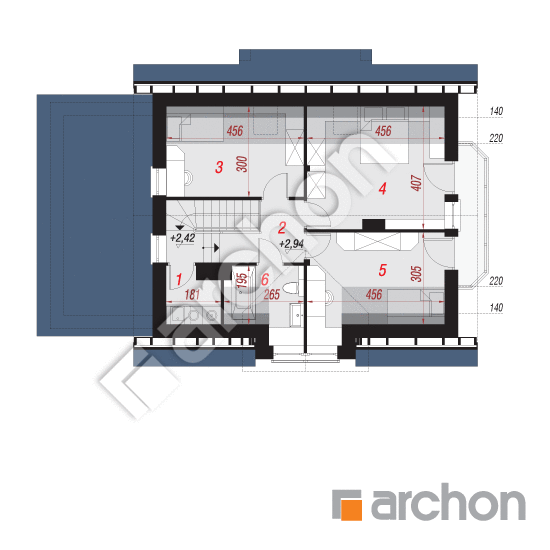 Проект будинку ARCHON+ Будинок в резедах вер. 3 План мансандри
