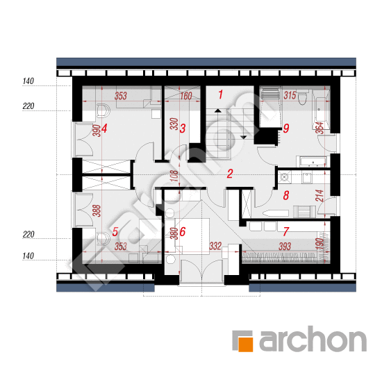 Проект дома ARCHON+ Дом в люцерне 12 План мансандри