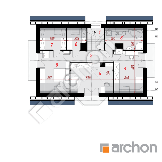 Проект будинку ARCHON+ Будинок в майорані 2 (АТ) План мансандри
