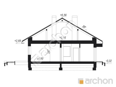 Проєкт будинку ARCHON+ Будинок під червоною горобиною 8 (Г2Н) Розріз будинку