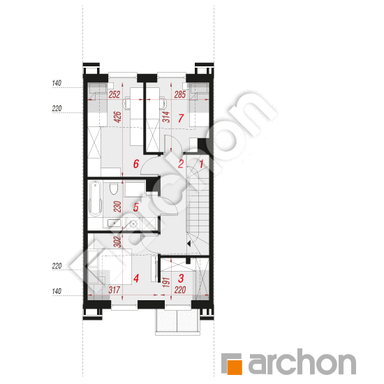 Проект дома ARCHON+ Дом в ривиях 16 (ГС) План мансандри