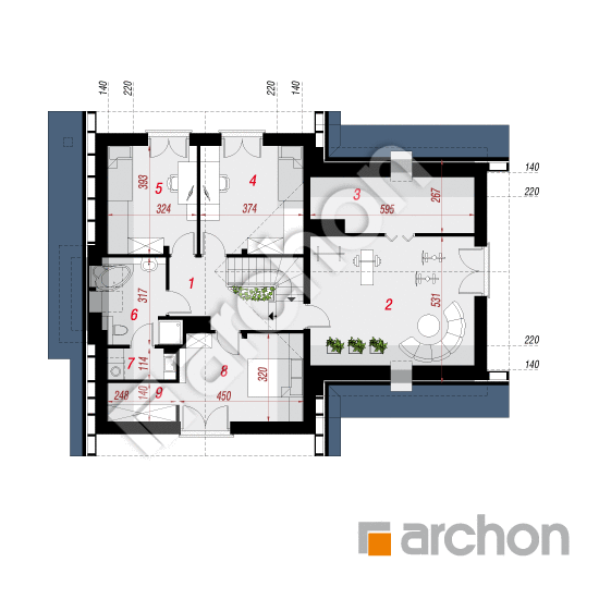 Проект будинку ARCHON+ Будинок в алоізіях (Г2) План мансандри