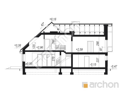 Проект дома ARCHON+ Дом в алоизиях (Г2) Розріз будинку