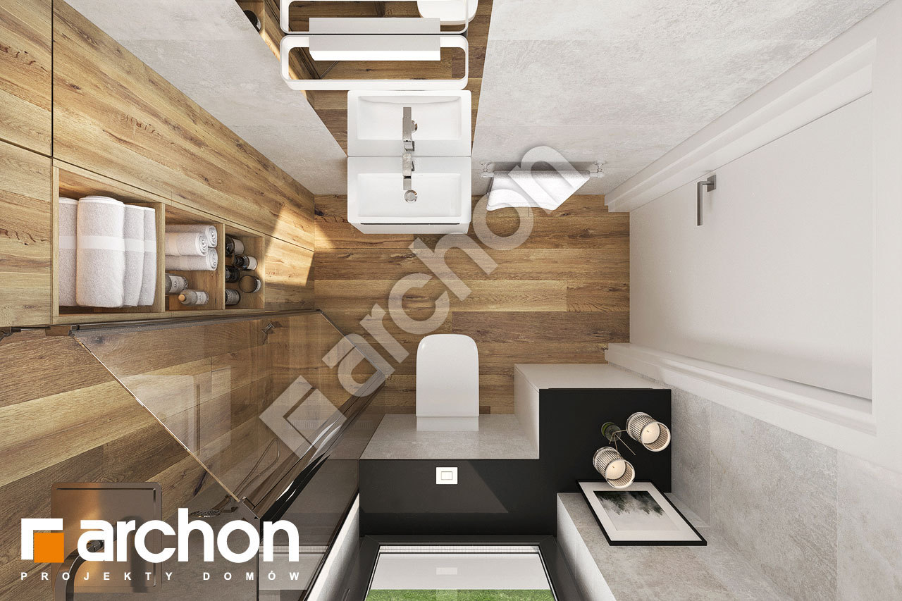 Проект будинку ARCHON+ Літній будиночок в крокусах 5 візуалізація ванни (візуалізація 3 від 4)