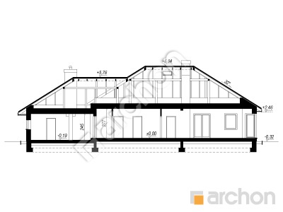 Проект дома ARCHON+ Дом в гаурах (Г2Н) Розріз будинку