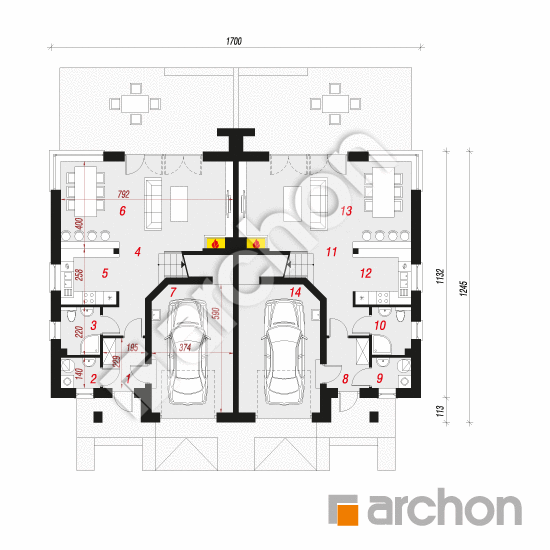 Проект дома ARCHON+ Вилла Юлия 4 План першого поверху