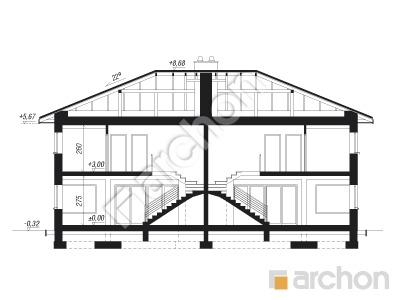 Проєкт будинку ARCHON+ Вілла Юлія 4 Розріз будинку