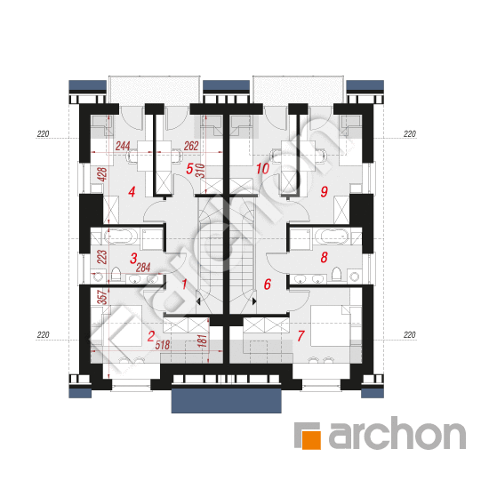 Проект дома ARCHON+ Дом под гинко 10 (Р2) План мансандри