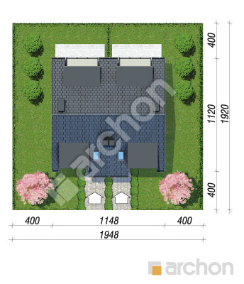 Проєкт будинку ARCHON+ Будинок під гінко 10 (Р2) Ситуація