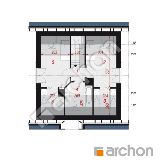 Проект дома ARCHON+ Дом миниатюрка (Т) План мансандри