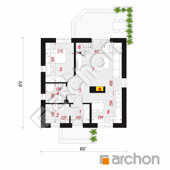Проект дома ARCHON+ Дом миниатюрка (Т) План першого поверху