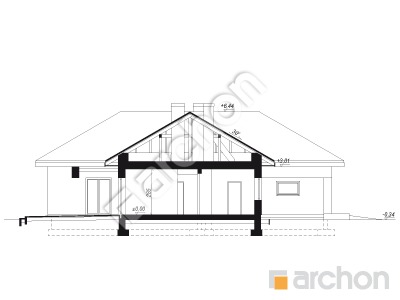 Проект дома ARCHON+ Дом в снежниках (Г2Р2) Розріз будинку