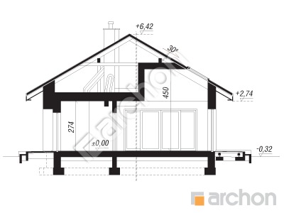 Проект дома ARCHON+ Дом в магониях Розріз будинку