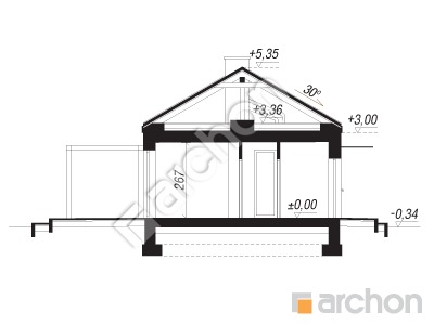 Проєкт будинку ARCHON+ Будинок в ірисах 4 (Н) Розріз будинку