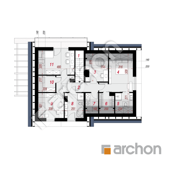 Проект будинку ARCHON+ Будинок в фаворитках (Г2) План мансандри