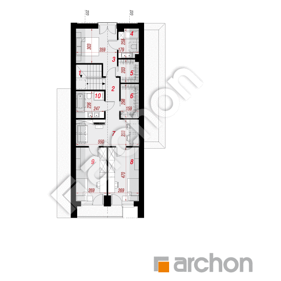 Проект дома ARCHON+ Дом под опунциями 2 (Е) План мансандри