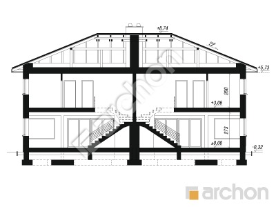 Проект дома ARCHON+ Вилла Юлия 4 (Р2) вер.2 Розріз будинку