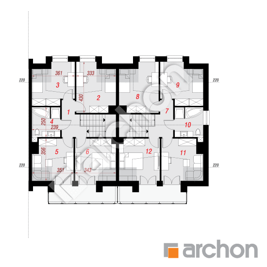 Проект дома ARCHON+ Дом в клематисах 25 (Р2Б) План мансандри
